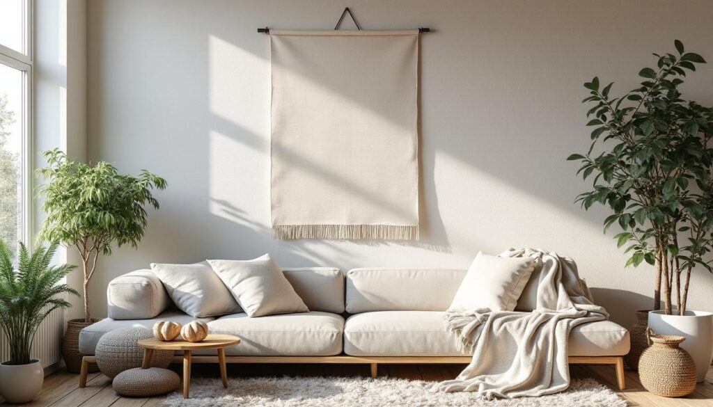 Idées pour intégrer un attrape-rêves mural blanc en coton