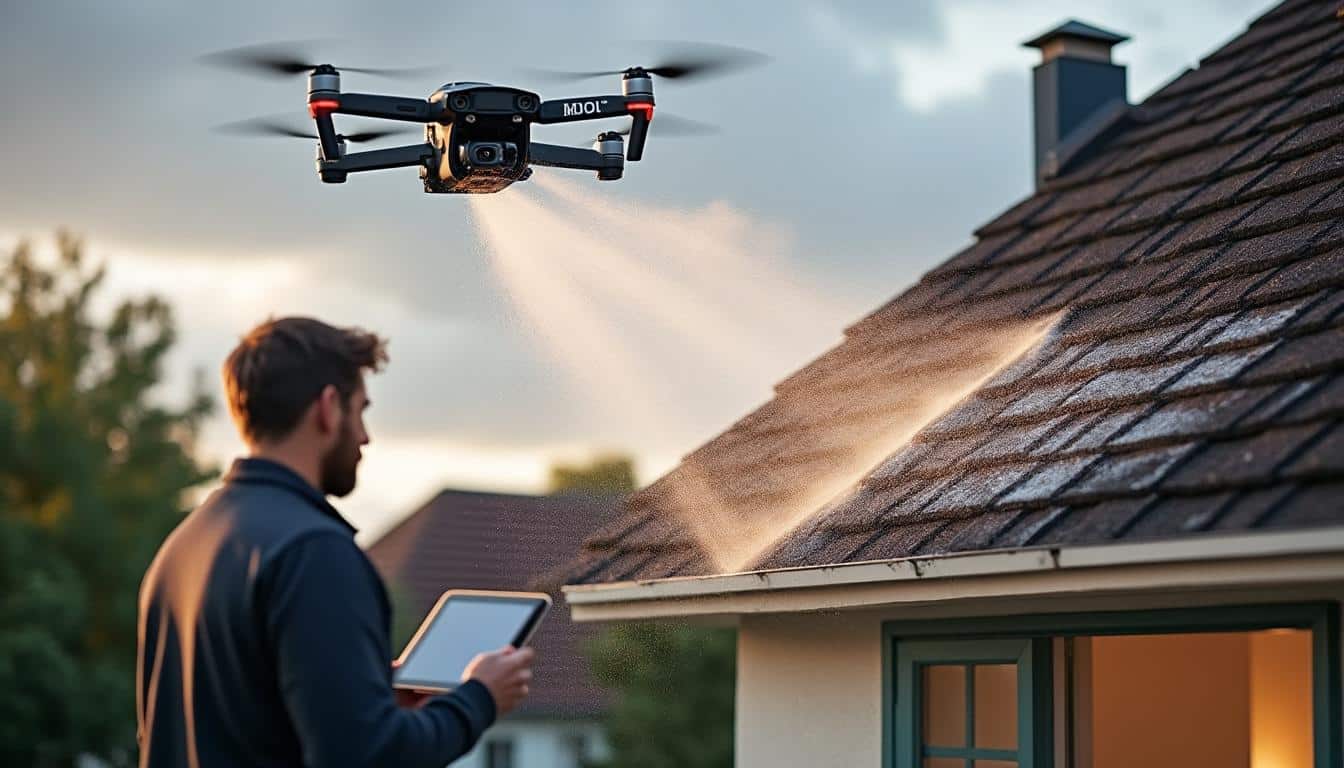Illustration: Comment le nettoyage de la toiture avec drone révolutionne l’entretien des toits
