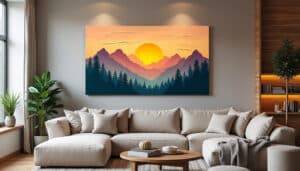 Applique murale de montagne : charme rustique et lumière douce