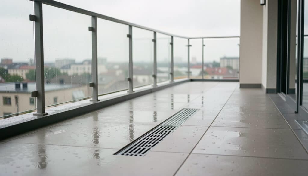 Évacuation de l’eau de pluie sur terrasse et balcon